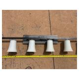 Five-Light Wall Mount Fixture with Frosted Glass Shades