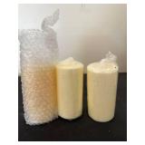 Set of Black Candle Holders and Ivory Candles