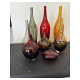 Set of 8 IKEA Decorative Glass Vases in Various Colors