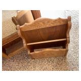 Oak Bathroom Wall Cabinet with Mirror and Towel Rack