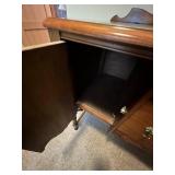 Vintage Wooden Buffet Sideboard with Brass Handles