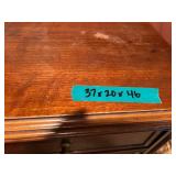 Antique Mahogany Three-Drawer Dresser with Brass Handles