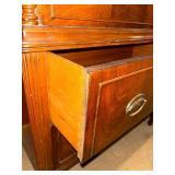 Antique Mahogany Three-Drawer Dresser with Brass Handles