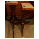 Solid Antique Mahogany Double Pedestal Dining table with Three Leaves and a Set of 6 Vintage Dining Table with 6 Ladder Back Dining Chairs, 5 Side Chairs and 1 Armchair