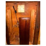 Solid Antique Mahogany Double Pedestal Dining table with Three Leaves and a Set of 6 Vintage Dining Table with 6 Ladder Back Dining Chairs, 5 Side Chairs and 1 Armchair