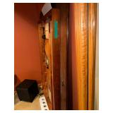 Solid Antique Mahogany Double Pedestal Dining table with Three Leaves and a Set of 6 Vintage Dining Table with 6 Ladder Back Dining Chairs, 5 Side Chairs and 1 Armchair