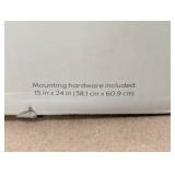 24"x15" Arch Wall Mirror with Shelf and Pegs Brown/Black