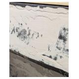 33"x33" Color Block Abstract Canvas Framed Art Neutrals