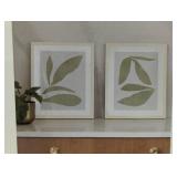 (Set of 2) 16" x 20" Leaf Framed Wall Art Set Natural - Threshold™: Botanical Drawing, Beige Frame, Vertical Display