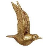 Deco 79 Polystone Bird Home Wall Decor Metallic 3D Sculpted Floating Wall Sculpture, Set of 3 - 10",10",10"H, Gold