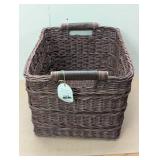 Rectangle Rattan Decorative Basket Dark Brown - Threshold™ designed with Studio McGee