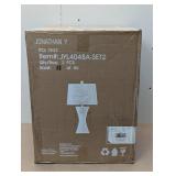 JONATHAN Y Set of 2 27" Laura Coastal Designer Iron/Rattan Wicker Table Lamps