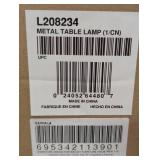 Deondra Metal Table Lamp Gray: Contemporary Design, Whitewash Finish