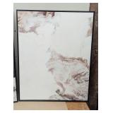 30" x 24" 2pk Marble Framed Printed Canvases Black/Tan