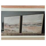 (Set of 2) 24" x 30" Faded Landscape Framed Wall Canvases Natural