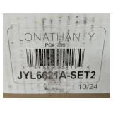 Set of 2 - JONATHAN Y Bennett 22.75" Modern Glam Iron Hourglass LED Table Lamp with USB Charging Port - Gold