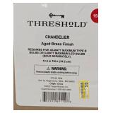 5 Arm Shaded Chandelier - Brass