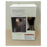 Battery Operated Candelabra Wall Sconce - Gold