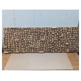 Mango Wood Abstract Handmade Geometric Block Panel Wall Decor Brown - Olivia & May - 48" x 16"
