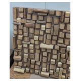 Mango Wood Abstract Handmade Geometric Block Panel Wall Decor Brown - Olivia & May - 48" x 16"