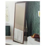 20" x 65" Wood Ladder Standing Mirror Brown - Threshold™: Easel Back, Full Body, Floor-Length - Cosmetic on Frame