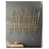 36"x30" Mid-Century Metal Wall Décor Gold - Threshold™: Abstract Art, Horizontal/Vertical Display