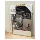 20"x30" Decorative Gold Wall Mantle Mirror Gold - Heavy