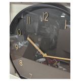 16" Luxe Wall Clock Black/Brass - Threshold™: Sleek Round Design for Home Decor