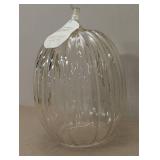 12" Premium Glass Pumpkin - Beige Tint