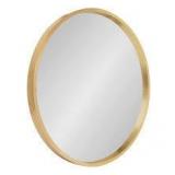 26" Travis Round Wood Accent Wall Mirror - Kate and Laurel All Things Decor - Gold