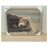 20" x 16" Bear Photography Framed Art Brown - Threshold™: Frame, Animal Wall