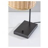 Bahama Antiqued Bronze and Rattan Table Lamp Dark Bronze