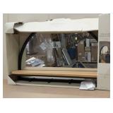 24"x15" Arch Wall Mirror with Shelf and Pegs Brown/Black