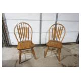 2 Wooden Dining Room Chairs
