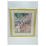 Framed Floral Print. Matted. 29" tall by 33" wide