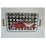 Merry Christmas Truck Enamel Tray (NEW/LIKE NEW)