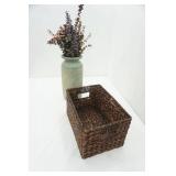 Decorative Planter 14" tall & Woven basket 14"x9.5"x 8"