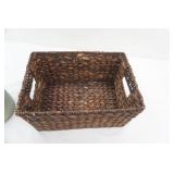 Decorative Planter 14" tall & Woven basket 14"x9.5"x 8"