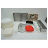 Rubbermaid Food Storage Containers, Cake Pans, Vintage Metal Tray & More