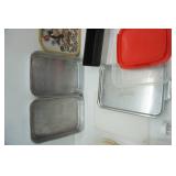 Rubbermaid Food Storage Containers, Cake Pans, Vintage Metal Tray & More