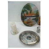 Silver Plated Tray, Mirrored Candle Stand, Vintage & Modern Decor