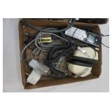 Electronics: Cordless Phone, Power Strip, Night Lights, Headphones, various cords