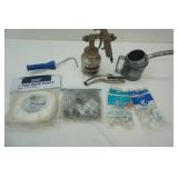 1 Ton Rope Hoist (NEW), Galvanized oil Can, Brookings Pour Spout and other hardware items