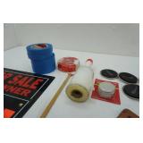 Blue Masking Tape (5 rolls), Regular Masking Tape (2 Rolls) Super Sliders for furniture, tool belt pouch, For Sale & keep Out Signs, packing saran wrap