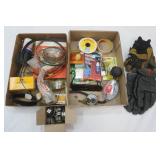 Work Gloves, Vintage Fish Scale, Various Hardware Supplies, Brinks Paddle Lock