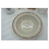 Stoneware Serving Bowl, Jars, Scale, Chopper, Knife Block with 2 Knives and Sharpening steel