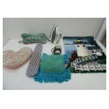 Lighthouse Latch Hook, Iron, Steamer, Small Ironing Board, Throw Pillows