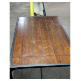 48"L x 30"W x36"H - Metal and Wood High Top Table - Cross Bar