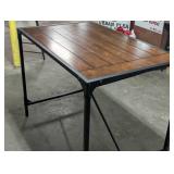 48"L x 30"W x36"H - Metal and Wood High Top Table - Cross Bar