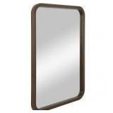 Round Corner Mirror-Threshold-Walnut - 22" x 30"
